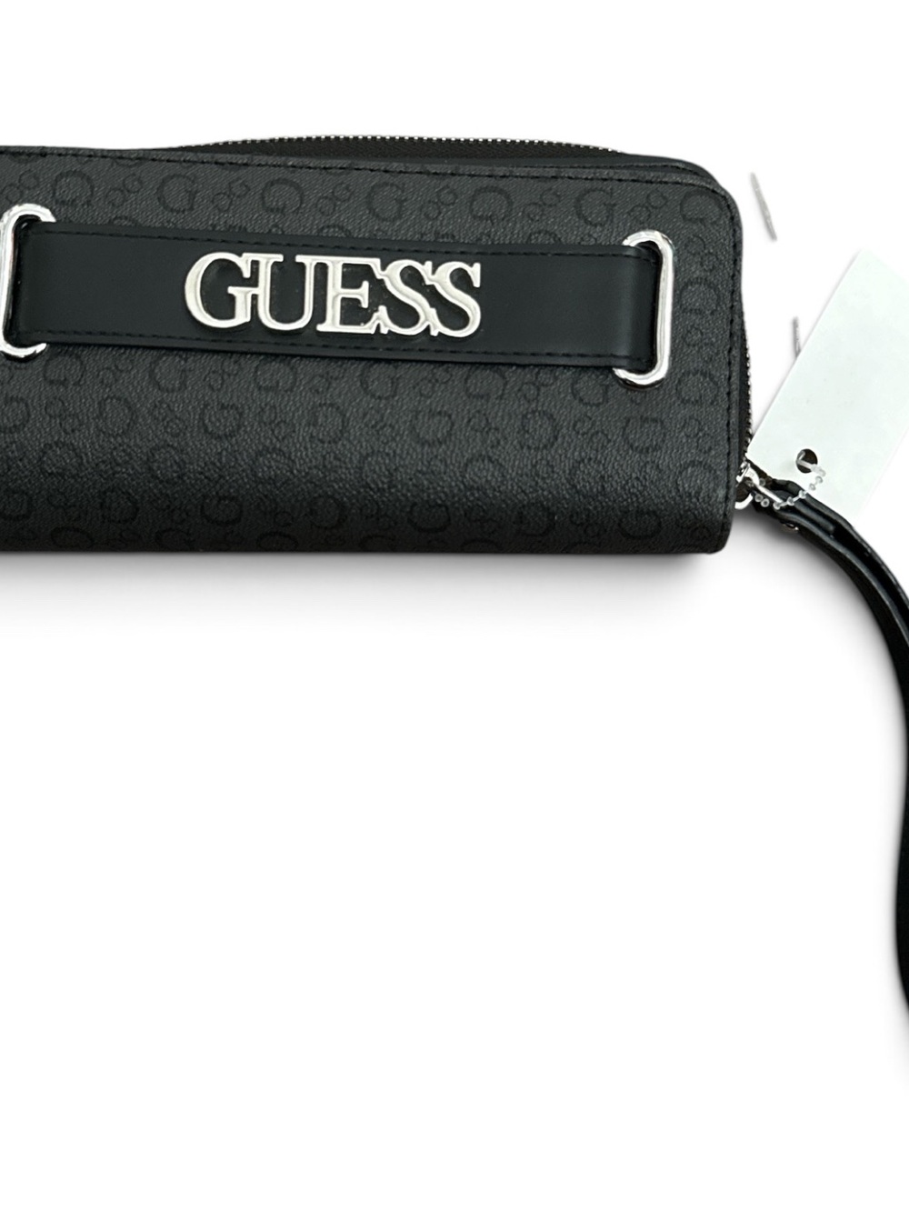 Guess Black Logo Strap Wristlet